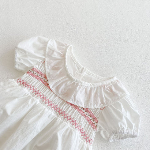 Summer pleated lotus collar short sleeve jumpsuit climbing suit