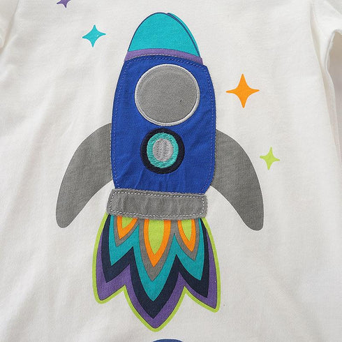 Summer boy rocket short sleeve suit