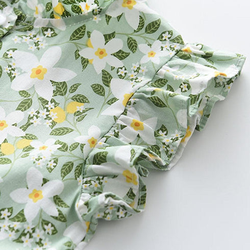 Summer Girl Stand Collar Fresh Floral Dress