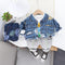 Boys Spring and Autumn Denim Coat Long Sleeve Three-Piece Set