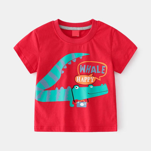 Summer Boys Crocodile Print Short Sleeve