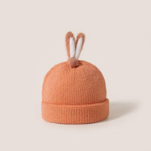 Autumn And Winter Children's Pullover Hat Rabbit Ear Wool Hat Circumference 15.7-17.3 inch