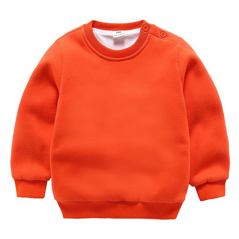 Boys And Girls With Velvet Sweatshirt Tops