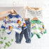 Spring and autumn boys casual long sleeve suit two-piece set