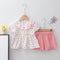 Summer girl children's short-sleeved shorts two-piece set