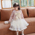 Autumn Suit Children's Two-Piece Mesh Dress Bow Cardigan Sweet Skirt