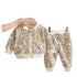 Boys plus velvet winter vests warm pants two-piece set