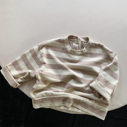 Children's Striped Tee Casual Joker Long Sleeve Top