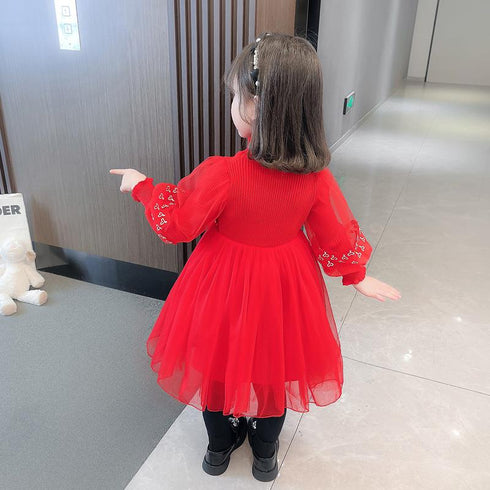 New Year Princess Dress Festive Red Dress