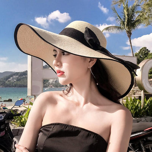 Summer women's seaside sun hat Circumference21.7-23.6 inch(55-60cm)