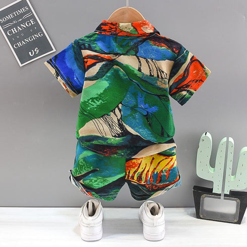 Children's Abstract Large Leaf Two-piece Set