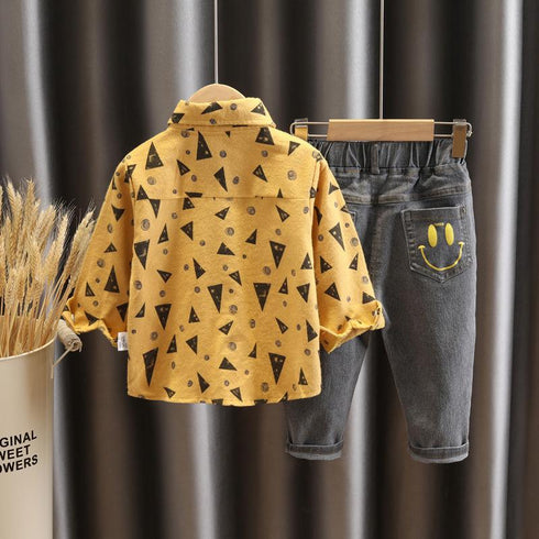 Boys spring and autumn suit two-piece set