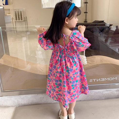 Children's Colorful Flower Dress