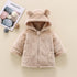 Children's winter plush Joker cardigan padded hooded coat