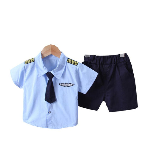 Boys short sleeve suit two-piece set