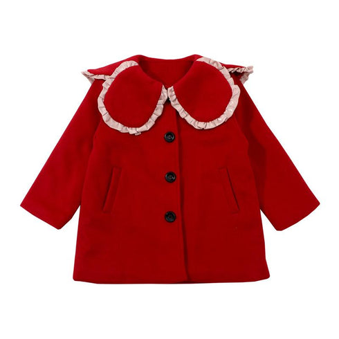 New year coat petal collar long woolen cloth plus cotton coat