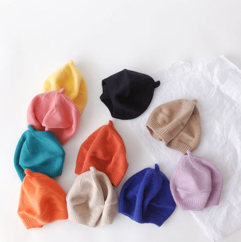 Baby Knitted Painter Hat Candy Color Soft Wool Fall/Winter Berets