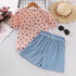 Girls' Summer Love Short Sleeve Shorts Set