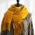 Solid color cashmere scarf fashion tassel scarf