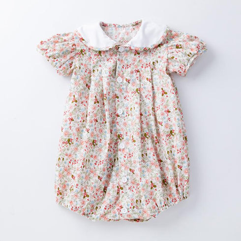 Floral Foreign Style One-piece Fart Clothes Baby Bubble Sleeve Creeper