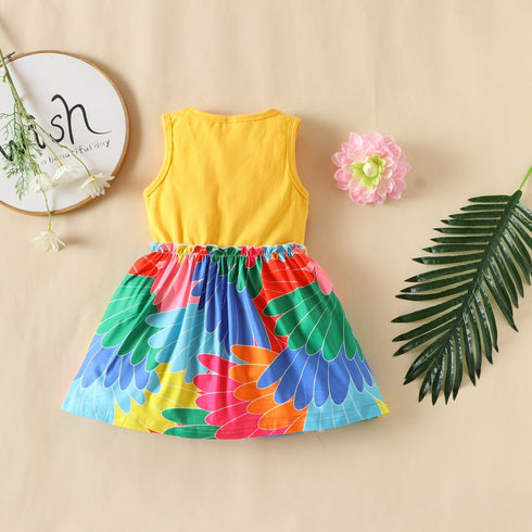 Summer Girl's Peacock Feather Dress