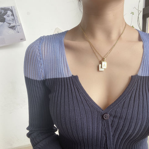 Cube Fritillaria Pendant Necklace