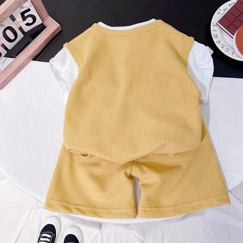 Boys short sleeve suit short sleeve shorts two-piece set