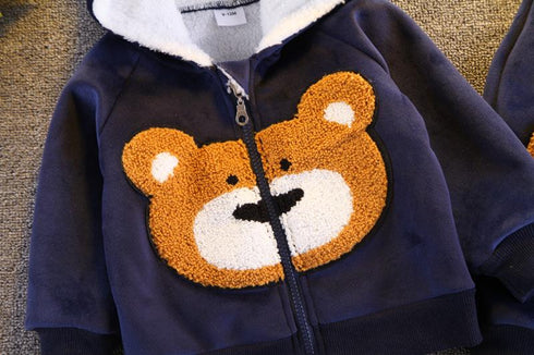 Boys winter velvet suit two-piece set