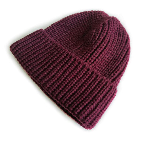 Solid color knitted wool hat 17.32-23.62 inches