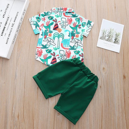 Boys summer short sleeve shirt set two-piece set