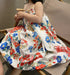 Girls Suspender Printed Dress 2022 Summer New Girls Loose Beach Dress