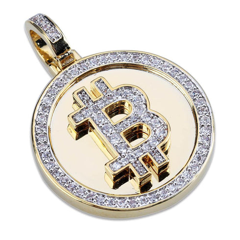 Gold-plated micro-inlaid zircon men's hip-hop necklace pendant