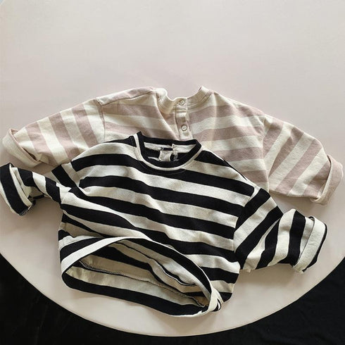 Children's Striped Tee Casual Joker Long Sleeve Top