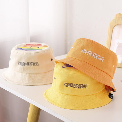 Children's Thin Smiley Fisherman Hat in Spring and Autumn, Circumference 18-20 in