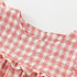 Summer New Girls Short Sleeve Plaid Dress Cartoon Decorative Children's Skirt
