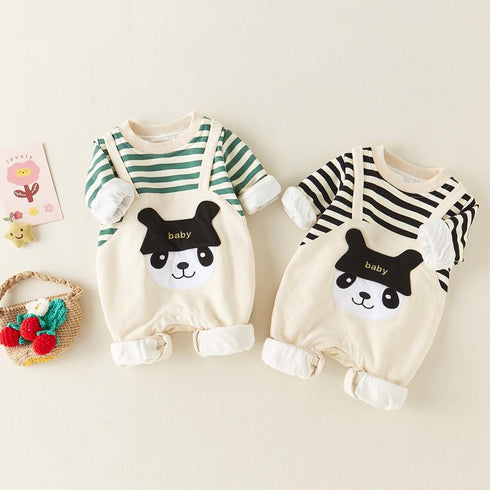 Autumn Men's Baby Jumpsuit Long Sleeve Cartoon Outer Wear Ha Coat Cotton Climbing Suit