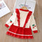 New Year's Christmas cherry handmade sweater set cute children's sweater