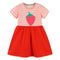 Girl's Short Sleeve Dress European Style Knit Cotton Crewneck Princess Dress