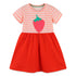 Girl's Short Sleeve Dress European Style Knit Cotton Crewneck Princess Dress