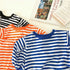 Girl's Spring And Summer T-shirt Striped Long Jacket Dress