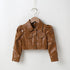 Spring and Autumn Girls Short Fashion Leather Jacket