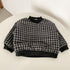 Children's Plaid Cotton Clothes with Cashmere Thickened Turtleneck