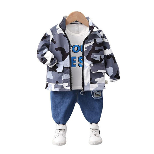 Spring and Autumn Boys Coat Pants Set