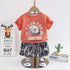 Handsome Round Neck Short Sleeve Suit Boys' Casual Shorts Two Piece Set