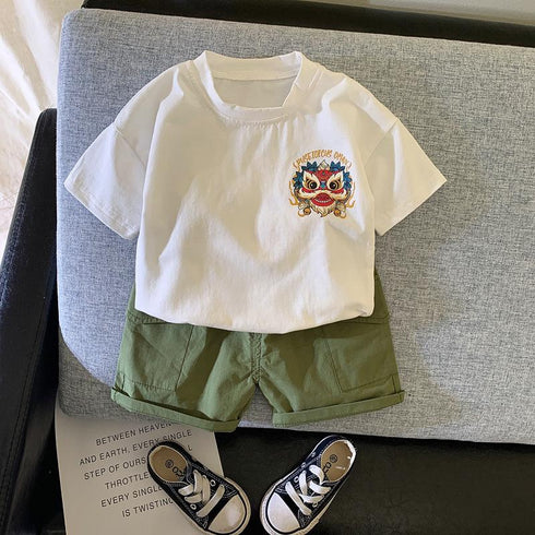 Summer Cartoon Foreign Style Short Sleeve Suit