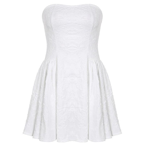 Printed Strapless-Waist Elegant Gown Dress