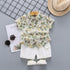 Summer Boys' plant print short sleeve suit