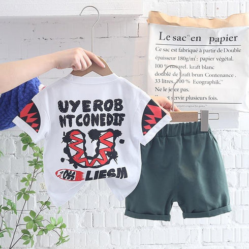 Boys summer short sleeve t-shirt two-piece set