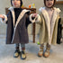 Children's cotton-padded jacket with velvet padded long trench coat coat