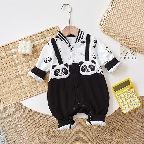 Autumn Dress Boy Baby Jumpsuit Cute Bear Outside Suit